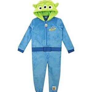 Disney Boys Toy Story 6 Blue Green Alien Union One Piece Costume Pajama Fleece